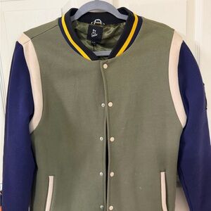 Men's Olive and Navy Varsity Jacket